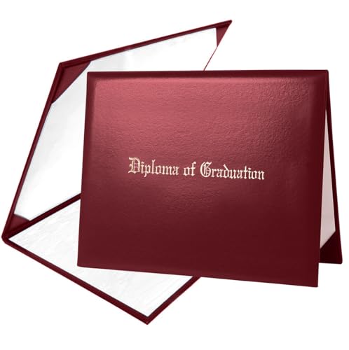 Misscom Diploma Cover 8.5" x11" Diploma Holder of Graduation Leatherette Padded Certificate (Maroon) - Image 1