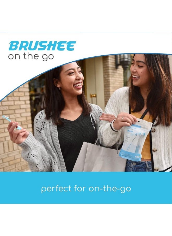 Brushee - - The Evolution Of Oral Care | 3-In-1 Tool (Pre-Pasted Mini-Brush + Floss + Pick) | Individually Wrapped | Disposable | Prepasted Travel Toothbrushes | Small Adult Toothbrush - (24-Pack) - Image 1
