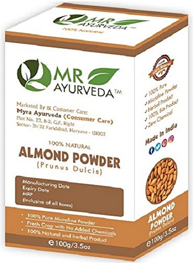 MR Ayurveda مسحوق اللوز العضوي النقي بنسبة 100% | بودرة بادام الطبيعية | بودرة اللوز للوجه | بودرة بادام للشعر | العناية الكاملة بالبشرة 100 جرام - Image 5