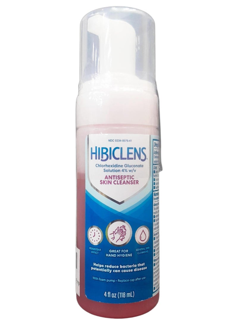 hibiclens منظف البشرة المطهر المضاد للميكروبات، مضخة رغوية 4oz - Image 1