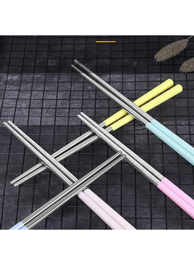 Anadic Reusable Stainless Steel Chopsticks – 5 Pairs Multicolor – Lightweight, Dishwasher Safe, Non-Slip - Image 3