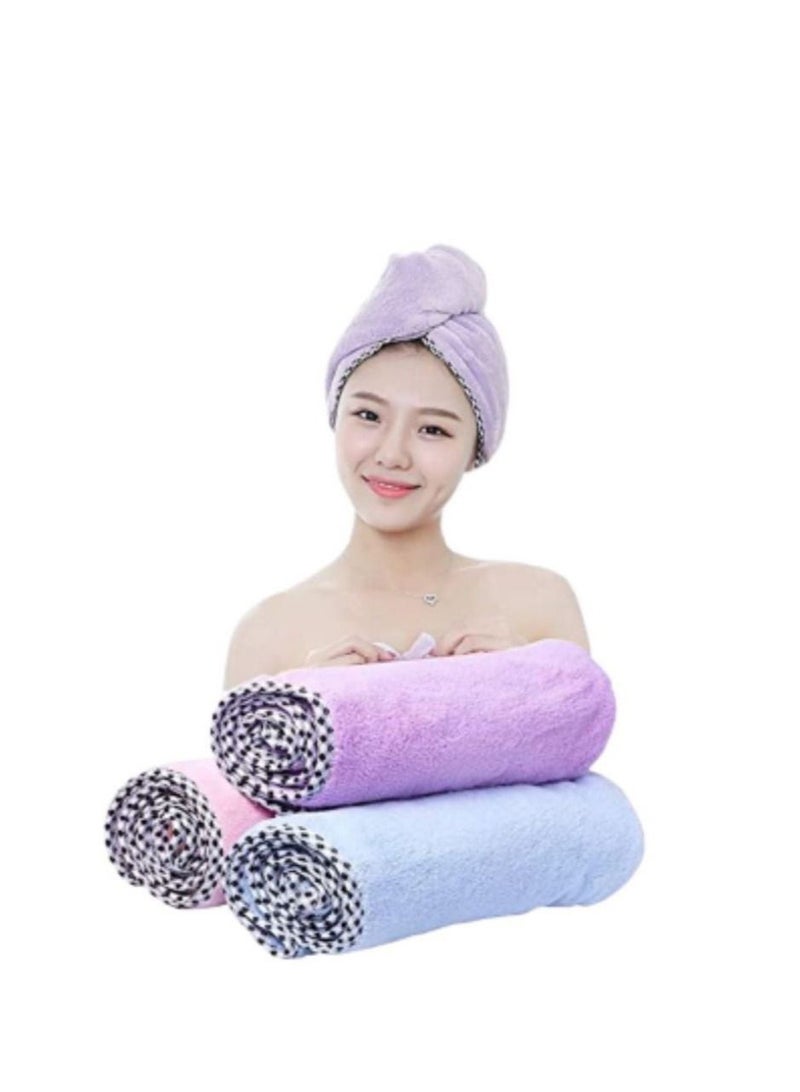 Hair towel, 3 pieces, multi-colored