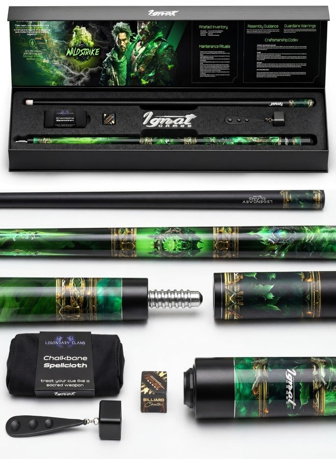 IgnatGames 2-Pieces Pool Cue Stick - 58" Premium Canadian Maple Billiard Pool Sticks for Adults with New AirStrike® Shaft and Premium Case + Billiard Accessories 2in1 Pocket Chalker & Tip Shaper - Image 1