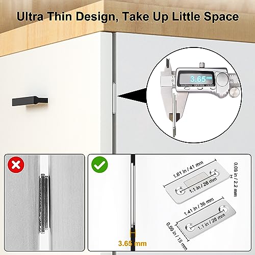 Jiayi Cabinet Door Magnets Jiayi 8 Pack Ultra Thin Cabinet Magnetic Catch Stick On Magnetic Drawer Closure Drawer Magnets for Kitchen Cabinet Closet Door Magnetic Latch Sliding Door Magnet Cupboard Closer - Image 4