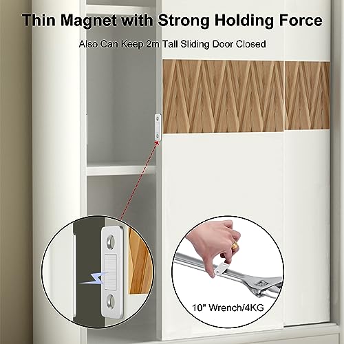Jiayi Cabinet Door Magnets Jiayi 8 Pack Ultra Thin Cabinet Magnetic Catch Stick On Magnetic Drawer Closure Drawer Magnets for Kitchen Cabinet Closet Door Magnetic Latch Sliding Door Magnet Cupboard Closer - Image 3