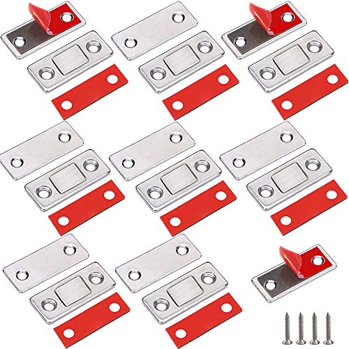 Jiayi Cabinet Door Magnets Jiayi 8 Pack Ultra Thin Cabinet Magnetic Catch Stick On Magnetic Drawer Closure Drawer Magnets for Kitchen Cabinet Closet Door Magnetic Latch Sliding Door Magnet Cupboard Closer - Image 1