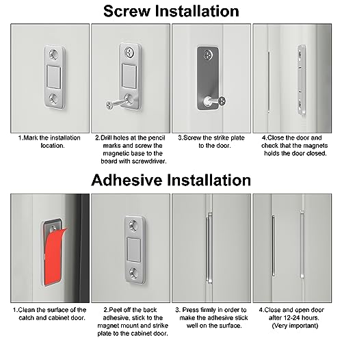 Jiayi Cabinet Door Magnets Jiayi 8 Pack Ultra Thin Cabinet Magnetic Catch Stick On Magnetic Drawer Closure Drawer Magnets for Kitchen Cabinet Closet Door Magnetic Latch Sliding Door Magnet Cupboard Closer - Image 5