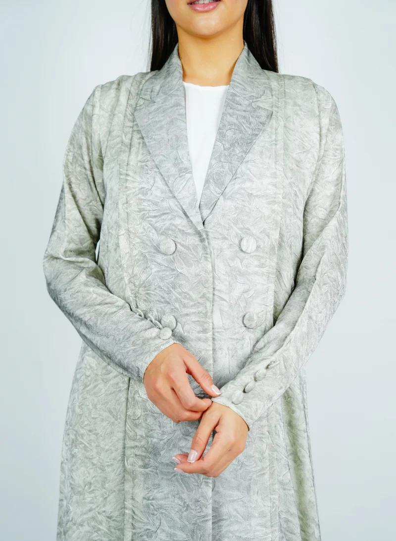 Rosette Abaya Stylish Blazer refined statement piece Designed in a Printed fabric features elegant