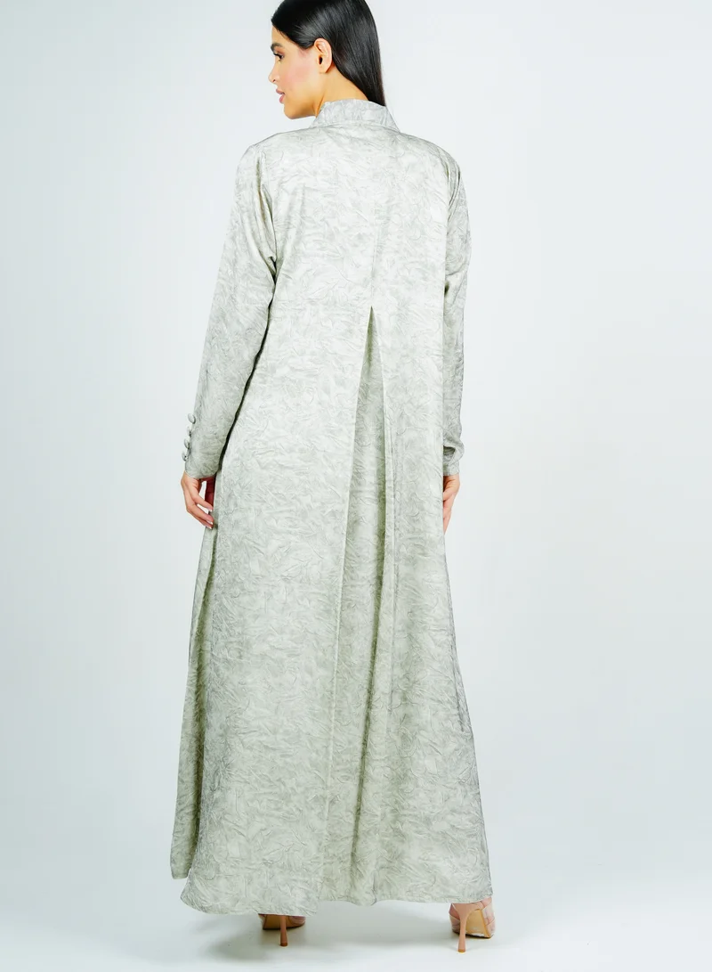Rosette Abaya  Stylish Blazer refined statement piece Designed in a Printed fabric features elegant for Women | Best Price UAE
