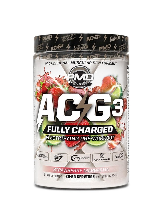 Health & Household - Pmd Sports Acg3 Fully Charged - Electrifying Pre Workout Powder - High Energy & Pump Pre Workout For Men And Women To Maximize Focus, Endurance & Performance - Strawberry Margarita (30-60 Servings) - Image 1