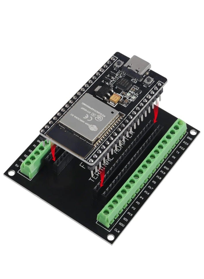 ESP32 Development Board ESP-WROOM-32 CP2102 Chip 38Pin Type-C with ESP32 Terminal GPIO Expansion Board  - Image 1