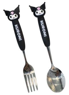 General Cartoon Cute Kuromi Printed All in One Bento Box with Spoon Fork Kawaii 4 Point Locking Lunch Box Container for Food Fruit Snacks  - Image 3
