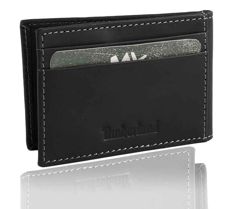 Timberland Men's Slim Leather Front Pocket Credit Card Holder Wallet - Image 3