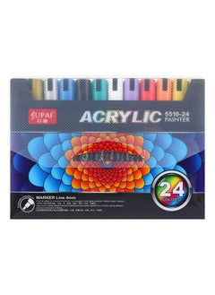 Like-It like it Jupai 24 Color Acrylic Paint Markers 40mm Tip Paint Pens Permanent Graffiti Markers for Rock Wood Mugs Fabric Windows or DIY Craft  - Image 1