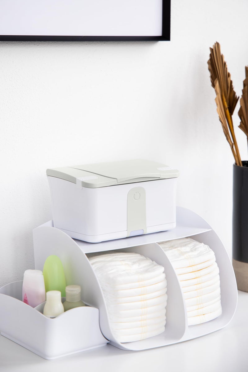 Ubbi Tabletop Diaper Caddy, Diaper Storage, Caddy Organizer, Stores Baby Diapers, Wipes & Baby Accessories, White - Image 5