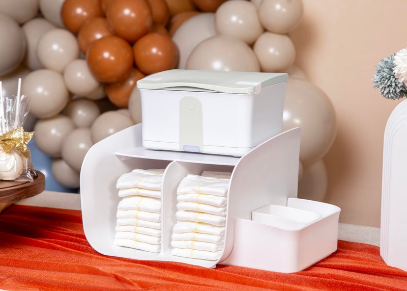 Ubbi Tabletop Diaper Caddy, Diaper Storage, Caddy Organizer, Stores Baby Diapers, Wipes & Baby Accessories, White - Image 4