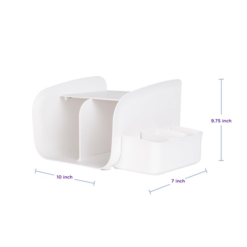 Ubbi Tabletop Diaper Caddy, Diaper Storage, Caddy Organizer, Stores Baby Diapers, Wipes & Baby Accessories, White - Image 2