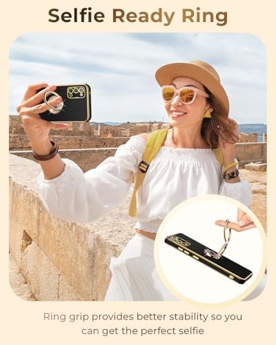XYZ for Galaxy Note 20 case with Stand for Samsung Galaxy Note 20 Case with Double RingWomen Girls Cute LoveHeart Luxury Bling Protective Case Heart for Samsung Note 20 Case Black - Image 3