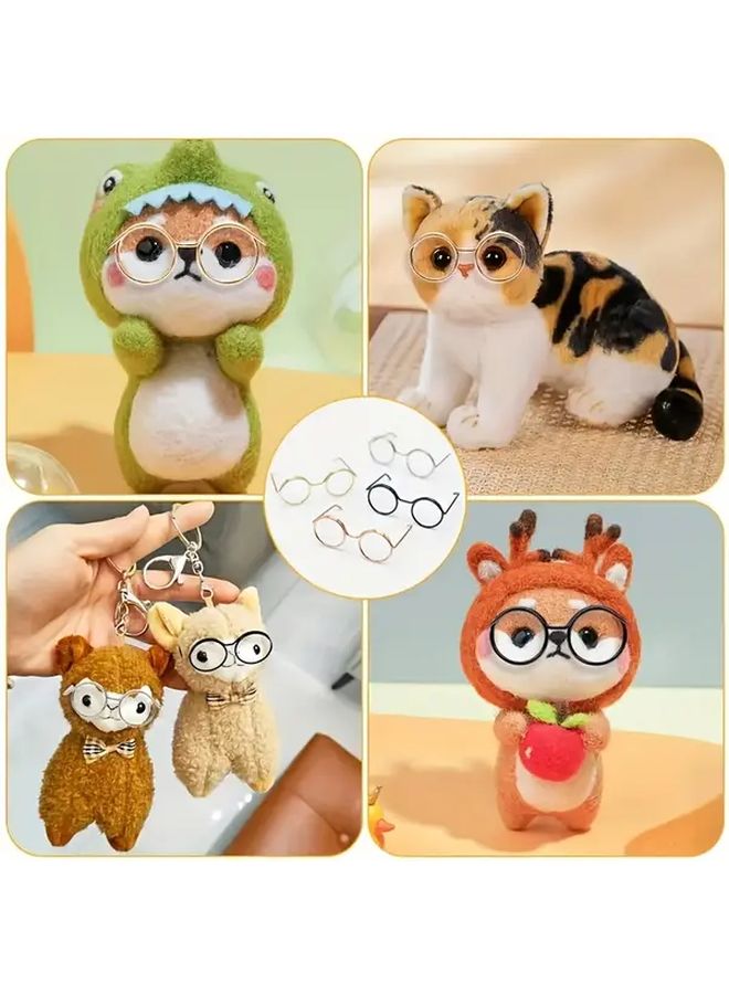 12pcs Miniature Round Glasses For DIY Crafts Jewelry Making Supplies - Image 5