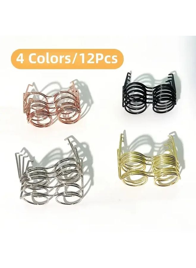 12pcs Miniature Round Glasses For DIY Crafts Jewelry Making Supplies - Image 1