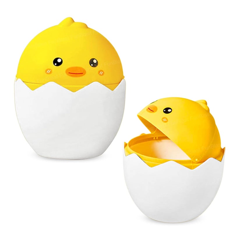 FunBlast FunBlast Table Dustbin Desktop Bin Mini Trash Can with Swing Top Lid Portable Dustbin Mini Waste Bin Disposal Dustbin for Car Office Desk and Home Use Duck - Image 1
