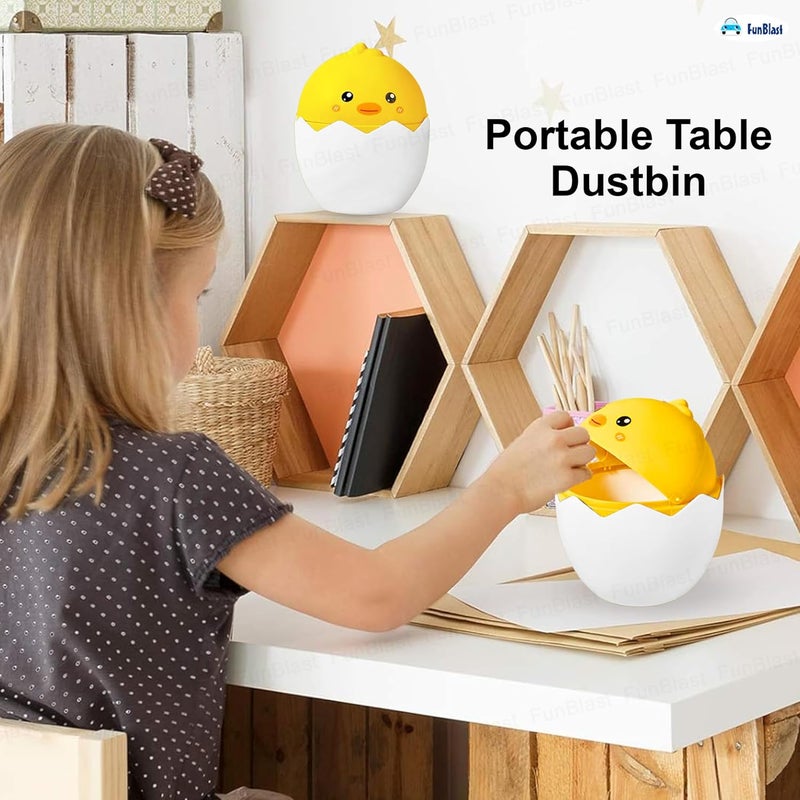 FunBlast FunBlast Table Dustbin Desktop Bin Mini Trash Can with Swing Top Lid Portable Dustbin Mini Waste Bin Disposal Dustbin for Car Office Desk and Home Use Duck - Image 5