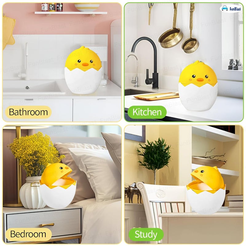FunBlast FunBlast Table Dustbin Desktop Bin Mini Trash Can with Swing Top Lid Portable Dustbin Mini Waste Bin Disposal Dustbin for Car Office Desk and Home Use Duck - Image 4