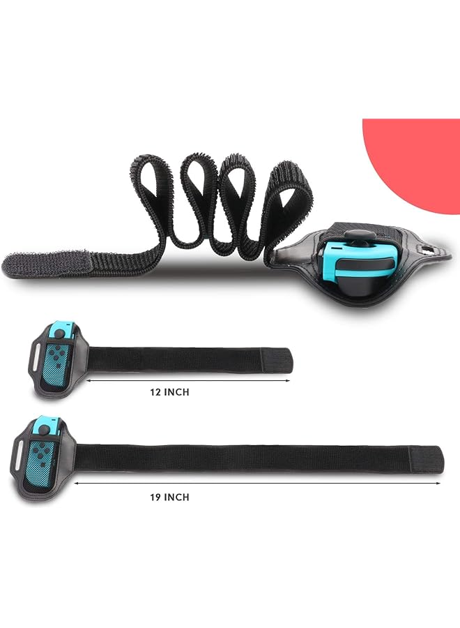 2 Pack Leg Strap Compatible With Switch Oled Model & For Nintendo Switch Ring Fit Adventure For Joy Cons Controller Game Accessories Adjustable Elastic Strap Two Size For Adults And Children - Image 2