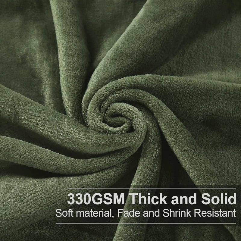 EASELAND Soft King Size Blanket All Season Warm Microplush Lightweight Thermal Fleece Blankets for Couch Bed Sofa,90x108 Inches,Olive Green - Image 3
