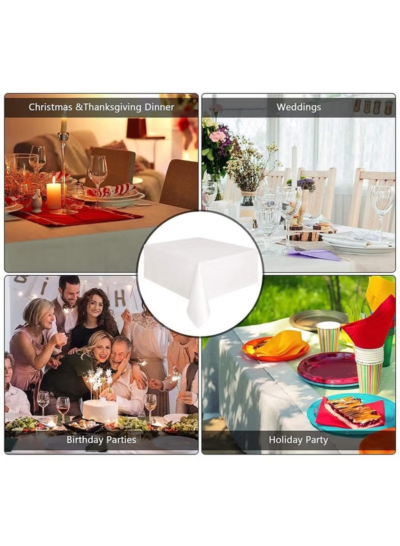 16 قطعة من مفارش المائدة البلاستيكية المستطيلة للاستخدام مرة واحدة، غطاء طاولة مزخرف مقاوم للماء لحفلات الشواء وحفلات الزفاف للاستخدام الداخلي أو الخارجي - Image 4