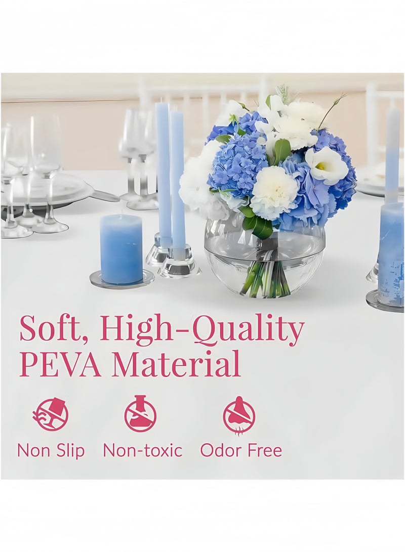 16 قطعة من مفارش المائدة البلاستيكية المستطيلة للاستخدام مرة واحدة، غطاء طاولة مزخرف مقاوم للماء لحفلات الشواء وحفلات الزفاف للاستخدام الداخلي أو الخارجي - Image 5