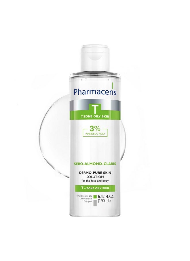 Pharmaceris Pharmaceris SEBO Almond Claris Dermo Pure Skin Solution for Face & Body with Mandelic Acid, Reduces The Appearance of Blemishes, Exfoliates Oily & Combination Skin with Imperfections, 6.42 fl oz  - Image 1