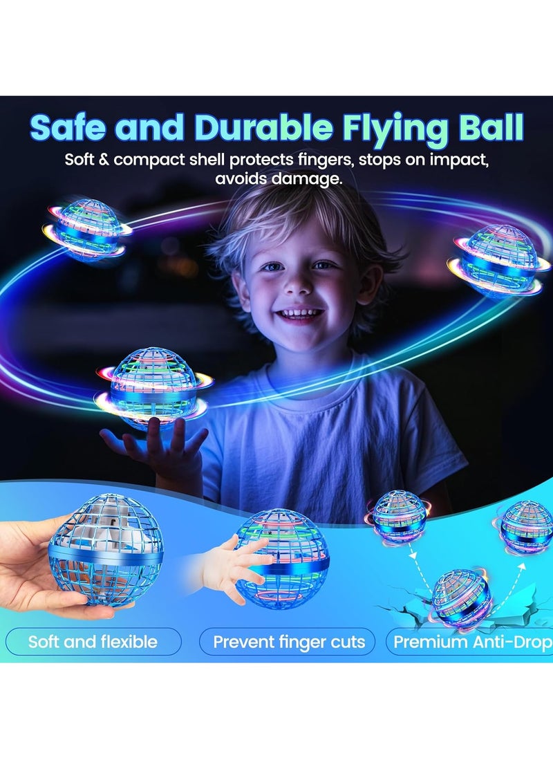 بيوينتي Flying Orb Ball Toy, Hand Controlled Hover Ball with LED Lights, 360° Rotating Boomerang Globe, Cool Mini Drone Spinner for Kids, Ideal Birthday  Festival Gift for Boys and Girls  - Image 2