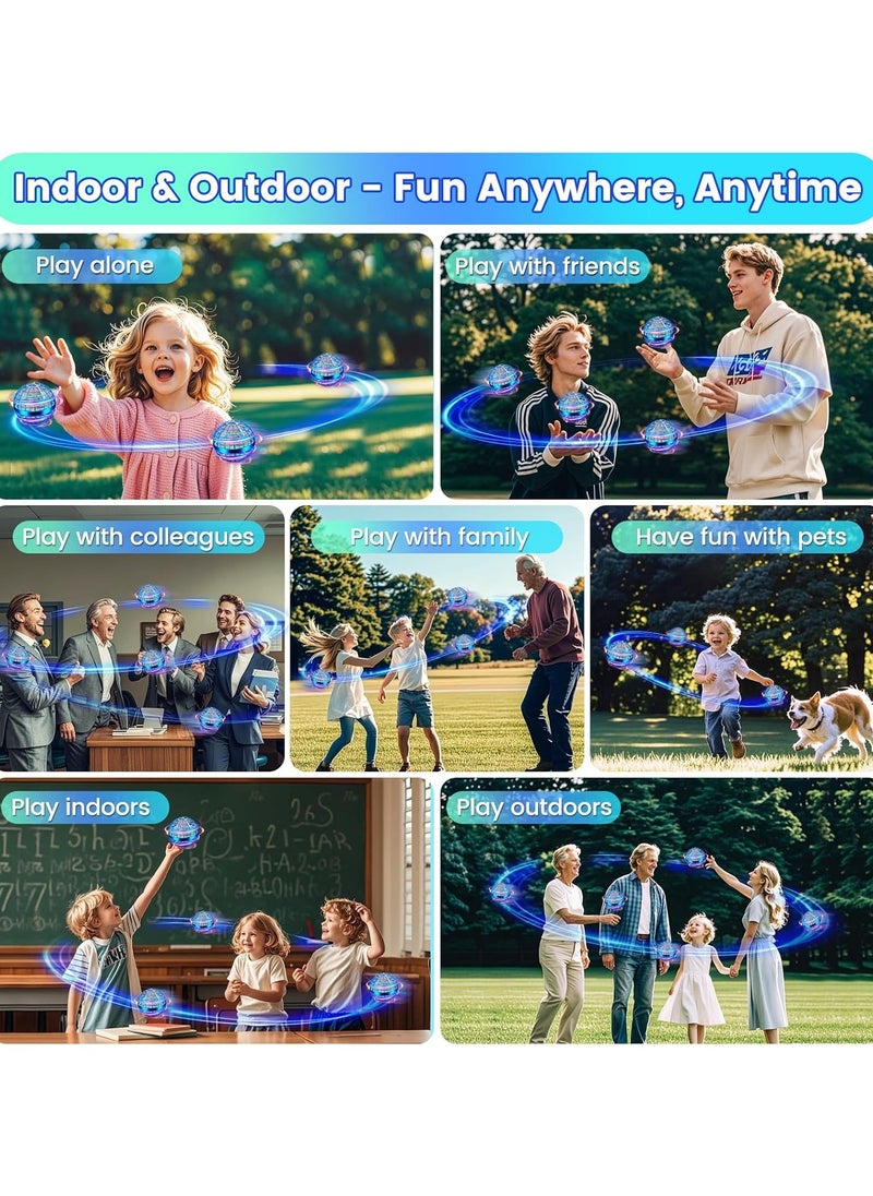 بيوينتي Flying Orb Ball Toy, Hand Controlled Hover Ball with LED Lights, 360° Rotating Boomerang Globe, Cool Mini Drone Spinner for Kids, Ideal Birthday  Festival Gift for Boys and Girls  - Image 4