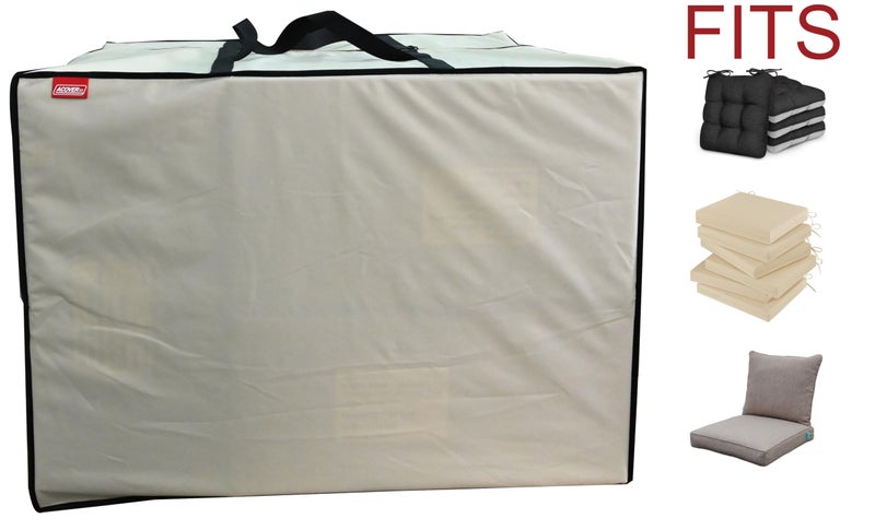 acoveritt Outdoor Square Cushion/Cover Storage Bag, Protective Zippered Storage Bags with Handles, 32''L x 32''W x 24''H Beige - Image 5