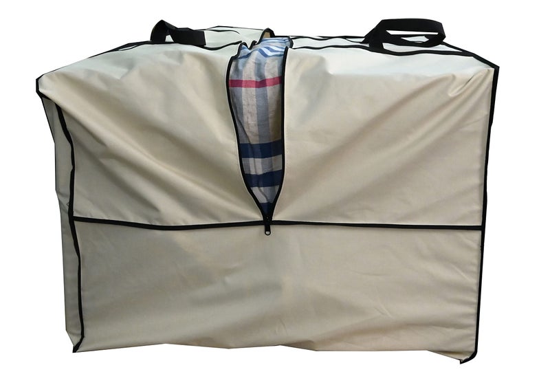 acoveritt Outdoor Square Cushion/Cover Storage Bag, Protective Zippered Storage Bags with Handles, 32''L x 32''W x 24''H Beige - Image 4