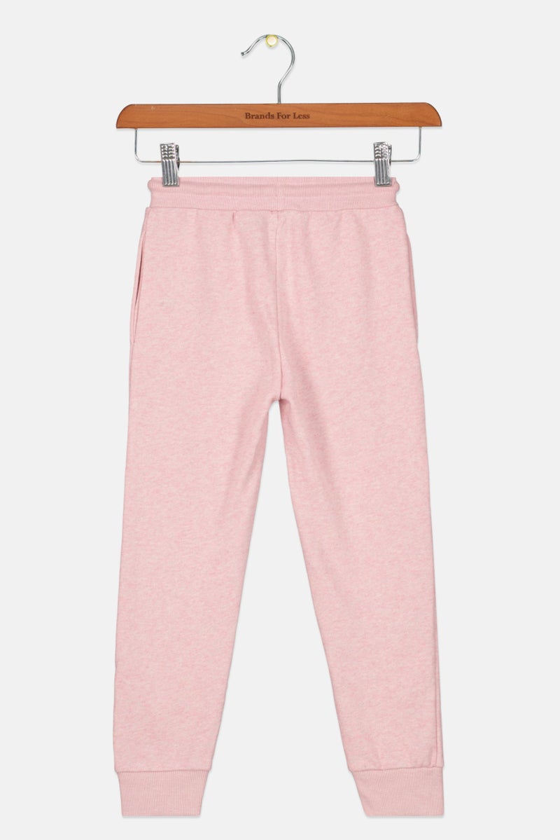 CONVERSE Kids Girl Drawstring Brand Logo Jogger Pant, Heather Pink - Image 2