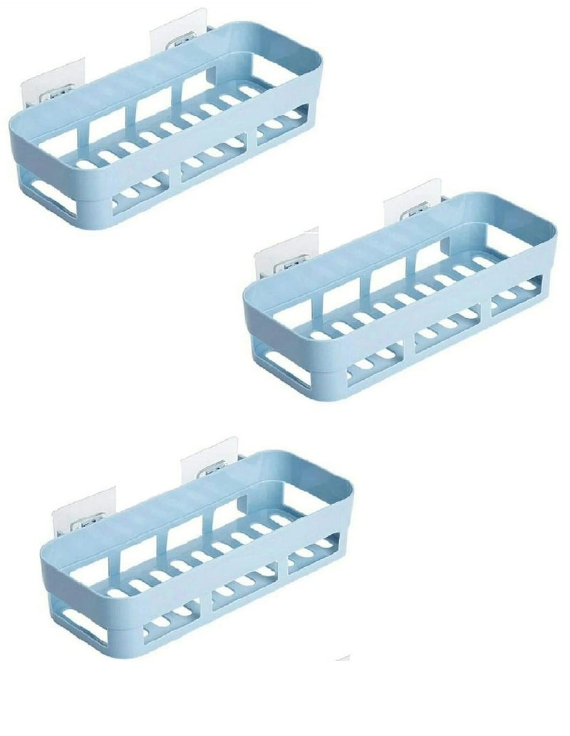EBOFAB 3PCS Wall Mounted Kitchen Bathroom Shelf Storage Self Adhesive Rack Bathroom Storage RackMulticolour - Image 1
