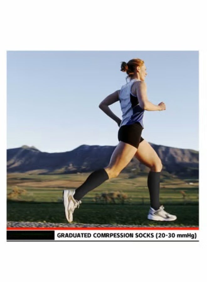 Bluejw Compression Socks, 4 Pairs for Women and Men, 20-30 mmHg is Best Athletic, Travel, Running, Fitness, Reduce Calf Pain Faster Recovery L/XL - Image 3