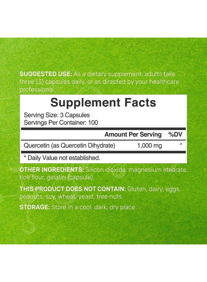 ملحق الصفقة مكمل غذائي ديل كيرسيتين 1000 ملغ لكل حصة، 300 كبسولة - مكملات غذائية صحية لدعم المناعة، فلافونويدات عالية التوافر الحيوي، مضاد أكسدة طبيعي - غير معدل وراثيًا، خالٍ من الصويا، خالي من الغلوتين - Image 1