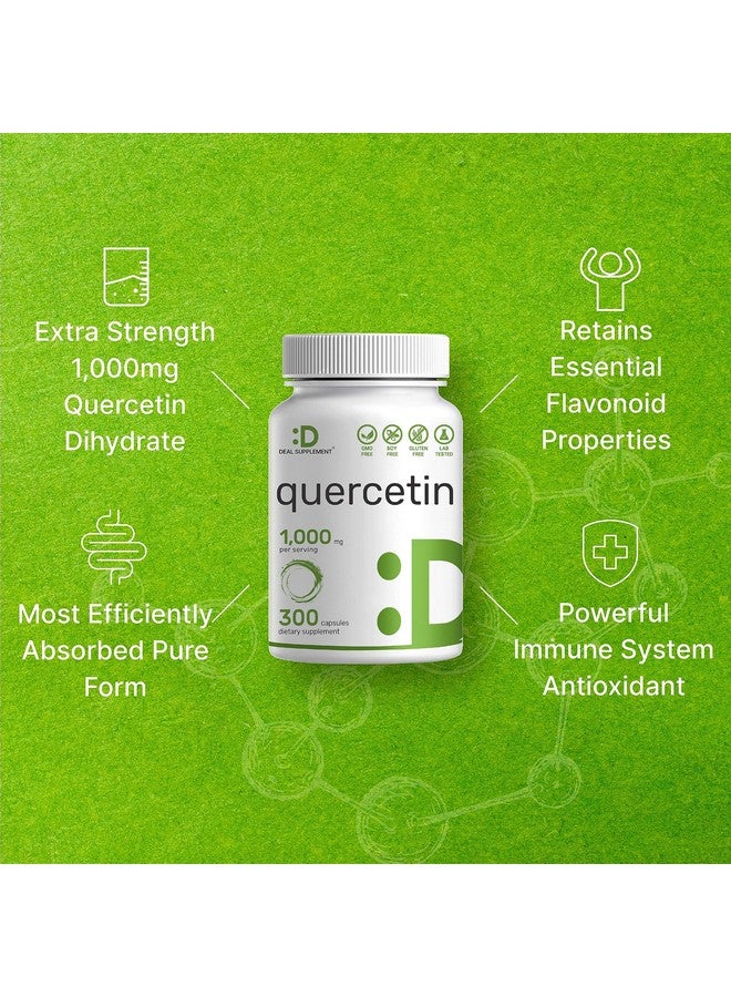 ملحق الصفقة مكمل غذائي ديل كيرسيتين 1000 ملغ لكل حصة، 300 كبسولة - مكملات غذائية صحية لدعم المناعة، فلافونويدات عالية التوافر الحيوي، مضاد أكسدة طبيعي - غير معدل وراثيًا، خالٍ من الصويا، خالي من الغلوتين - Image 3