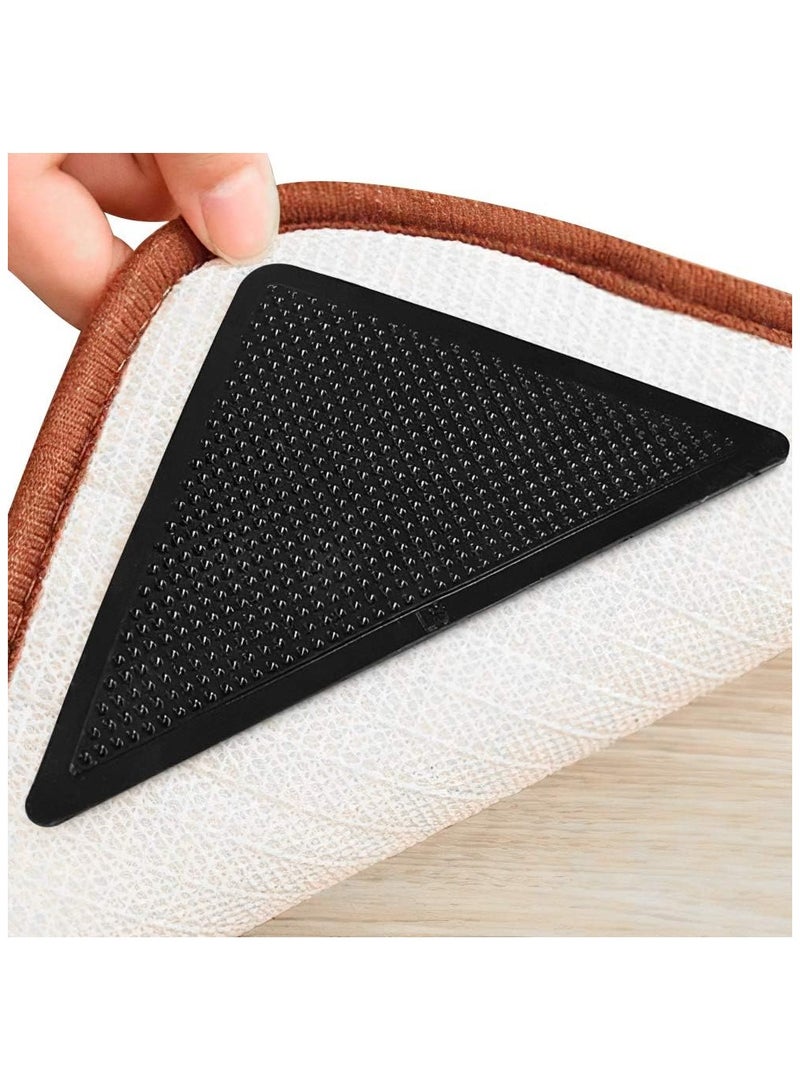 Carpet holder for hard floors, 4 pieces of non-slip carpet tape, reusable double-sided pads, anti-wrinkle, reusable, rug gripper for area rugs, tile floors. - Image 1