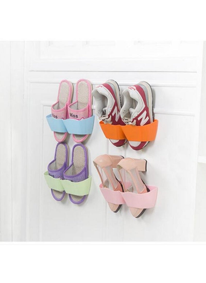 RKPM HOMES RKPM Wall HanHing Shoe Rack Slipper Storage Organizer Wall Mounted Shoe Organizer for Entryway DoorBathroomShower Room GREEN  - Image 5