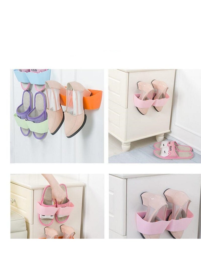 RKPM HOMES RKPM Wall HanHing Shoe Rack Slipper Storage Organizer Wall Mounted Shoe Organizer for Entryway DoorBathroomShower Room GREEN  - Image 2