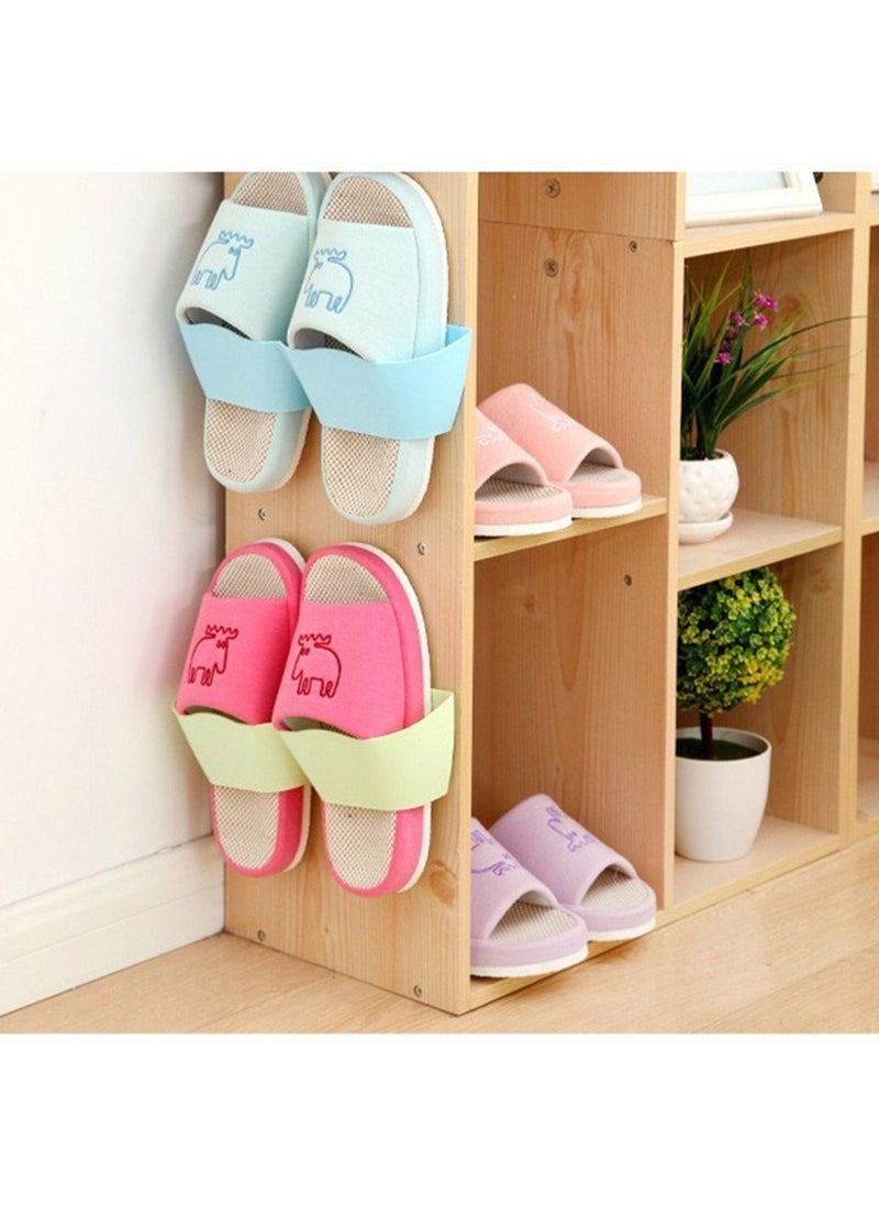 RKPM HOMES RKPM Wall HanHing Shoe Rack Slipper Storage Organizer Wall Mounted Shoe Organizer for Entryway DoorBathroomShower Room GREEN  - Image 3