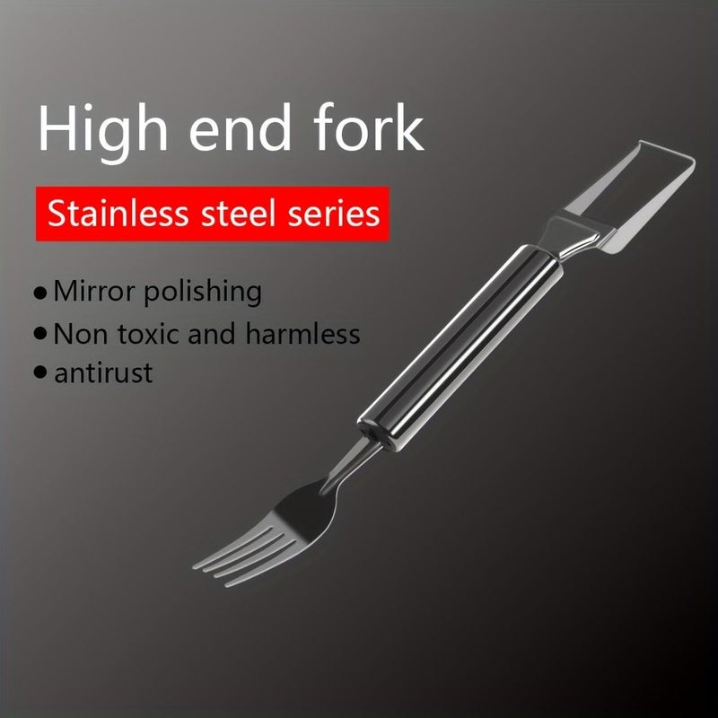 Silver Heavy Duty Watermelon Slicer And Fork With Ergonomic Lever Mechanism - Image 3