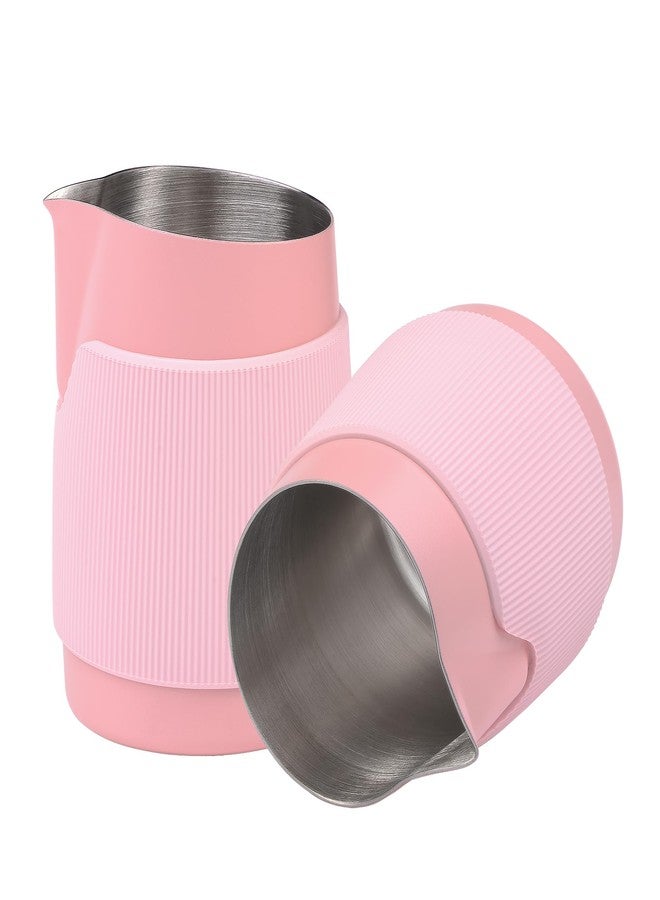 Normcore Handleless Milk Frothing Jug, Pitcher 15.2 oz, Frother Steamer Cup Stainless Steel Espresso Cup, Sharp Spout, Pink, 450 ml - Image 1