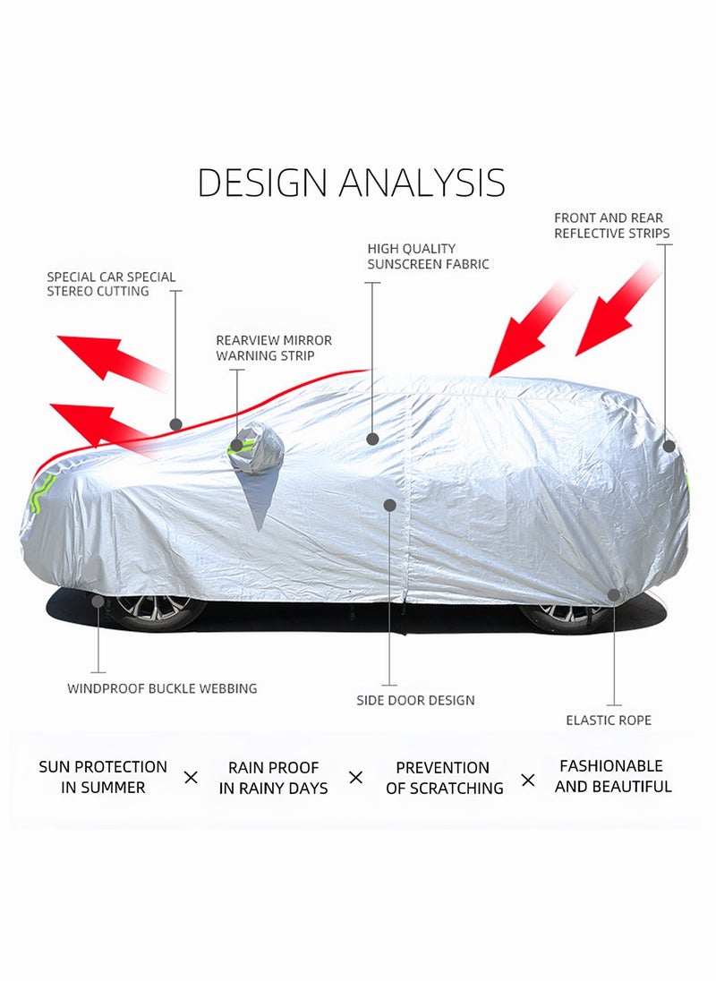 Generic - Full Car Cover Dirtproof, Car Cover Waterproof All-Weather Rain Snow UV Sun Hail Protector for Sedan, Automotive Accessories Scratch Resistant, Breathable Outdoor Cover (SUV, 185-195inch) - Image 1