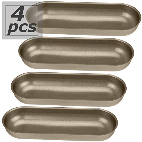Star Quality Non-stick coating Toast Mold | Carbon Steel material sturdy Bread Pan | Sandwich and subs Makers for home, restaurant, and picnic (4 PCS, Hotdog Bun) - Image 2
