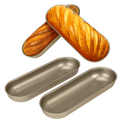 Star Quality Non-stick coating Toast Mold | Carbon Steel material sturdy Bread Pan | Sandwich and subs Makers for home, restaurant, and picnic (4 PCS, Hotdog Bun) - Image 1